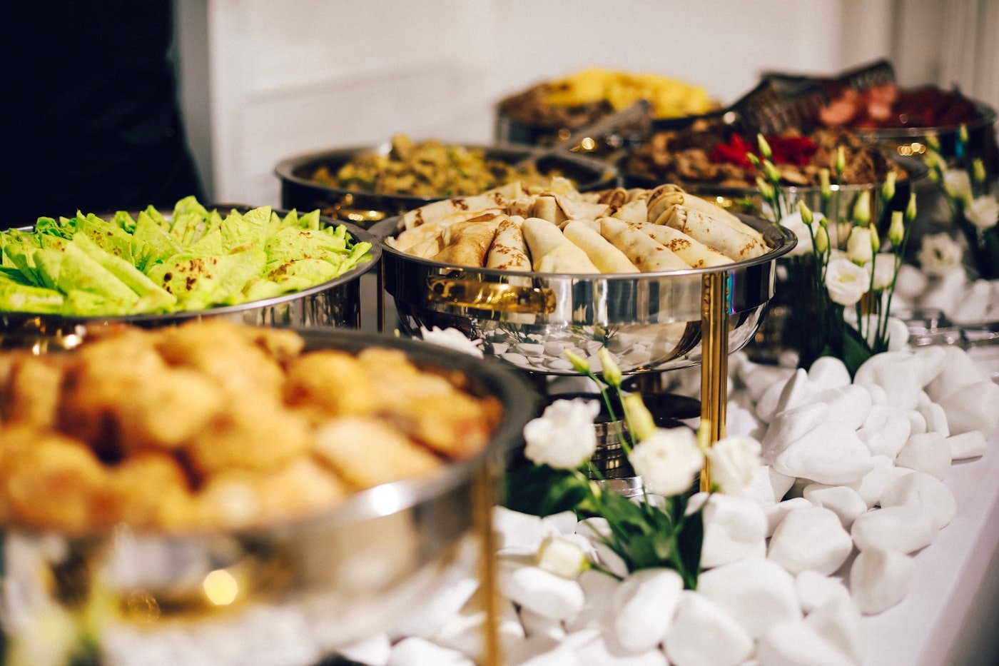 Beautiful appetizers and canapés spread